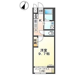 ミカサ 1Kの間取図画像