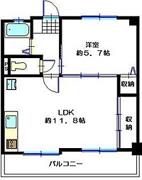 エスタス川口 1LDKの間取図画像