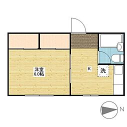 コンフレール高 1Kの間取図画像