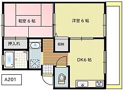 マイセジュールA 2DKの間取図画像