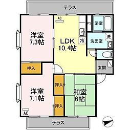 リシェスマツイA 3LDKの間取図画像