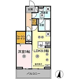 -residenceM&K 1LDKの間取図画像