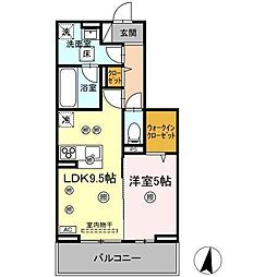 -residenceM&K 1LDKの間取図画像