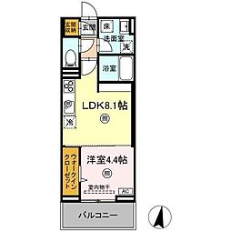 -residenceM&K 1LDKの間取図画像