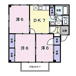 エステートイデハラA 3DKの間取図画像