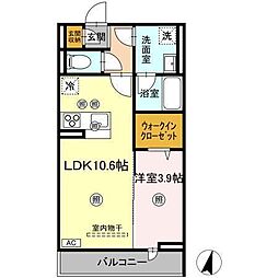 -residence Amitie 1LDKの間取図画像