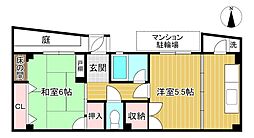 ハイツ紫明 1階2Kの間取り