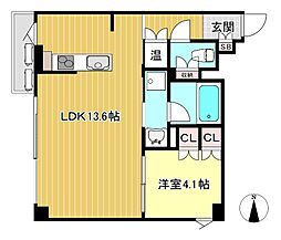 COZY平野 3階1LDKの間取り