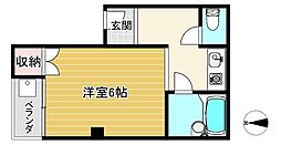 アーバンハウス北西 1Kの間取図画像