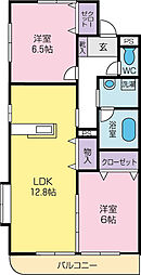 アーバンシティTEL 1階2LDKの間取り