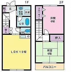 ジャルダンドゥペーシュ 2LDKの間取り