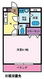 セカンドステージ 2階1Kの間取り