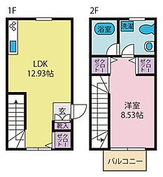 T-CUBE 1LDKの間取図画像
