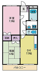 ヴィルフォーレ・ミキ 2DKの間取図画像