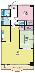 プロシード甲府 2LDKの間取図画像