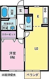 セジュール坂本3 1LDKの間取図画像