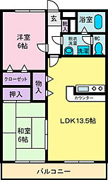 エクセシオール 2LDKの間取図画像