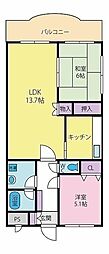 プロシード甲府 2LDKの間取図画像