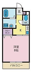 ハイツキムラ 1Kの間取図画像