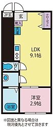 エル河口湖 1LDKの間取図画像