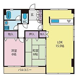 BELL・住吉 2LDKの間取図画像