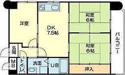 ロイヤルコーポ野田 3DKの間取図画像