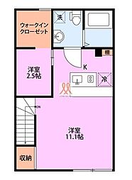 東武伊勢崎線 曳舟駅 徒歩8分の賃貸アパート 3階1SLDKの間取り