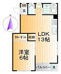 メゾンドソレイユ 1階1LDKの間取り