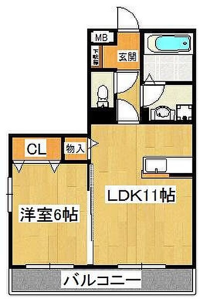 ブランシュールＢ 107｜千葉県船橋市海神4丁目(賃貸アパート1LDK・1階・42.86㎡)の写真 その2