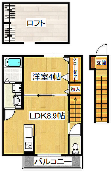 フォレストメゾン西船橋WEST 205｜千葉県船橋市印内2丁目(賃貸アパート1LDK・2階・32.50㎡)の写真 その2