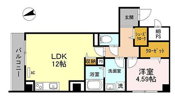 パラストＫＳ 503｜兵庫県姫路市小姓町(賃貸マンション1LDK・5階・46.22㎡)の写真 その2