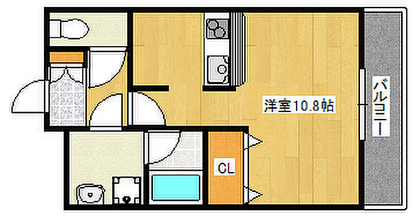 パレス東洋神戸6号館 416｜兵庫県神戸市灘区都通2丁目(賃貸マンション1R・4階・29.65㎡)の写真 その2