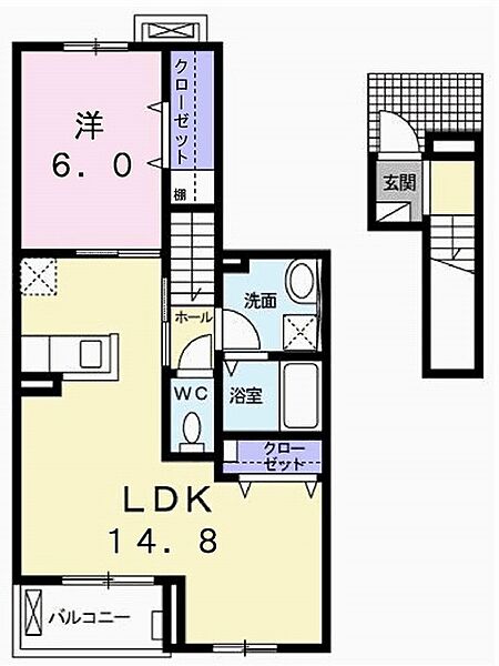 リーシェ 202｜兵庫県小野市王子町(賃貸アパート1LDK・2階・52.97㎡)の写真 その2