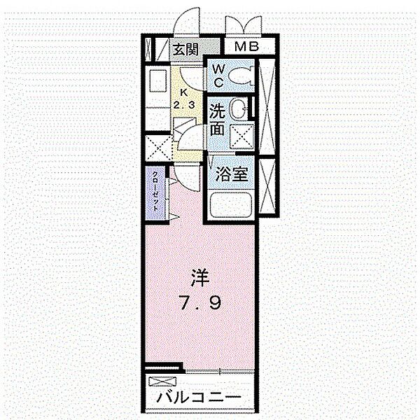 メゾン　エイスイ 103｜兵庫県加古川市平岡町新在家3丁目(賃貸アパート1K・1階・26.16㎡)の写真 その2