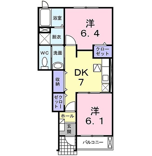 ウエストフィール弐号館 102｜兵庫県明石市大久保町西島(賃貸アパート2DK・1階・46.49㎡)の写真 その2