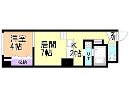 パークヒルズ中央12 1LDKの間取図画像