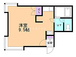 リラハイム円山 ワンルームの間取図画像