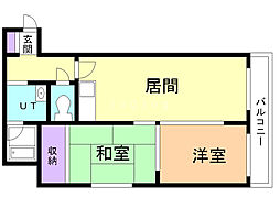 ソレイユ宮の森 2LDKの間取図画像