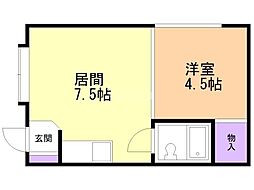 セシリア 1DKの間取図画像