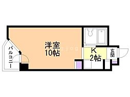 カームハイツ中島公園 1Kの間取図画像