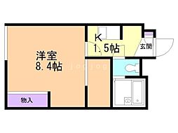 レオパレススターラポラ 1Kの間取図画像