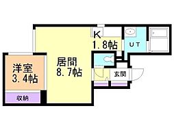 Ｋｕｌｔａ大通 4階1LDKの間取り