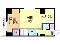 スペチアーレ・プリーモ 11階1LDKの間取り