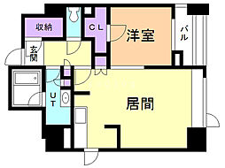 プライムメゾン大通公園 3階1LDKの間取り