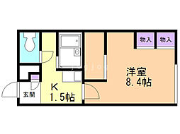 レオパレス南山鼻 1Kの間取図画像