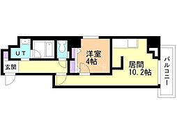 札幌市営東西線 バスセンター前駅 徒歩5分の賃貸マンション 8階1LDKの間取り
