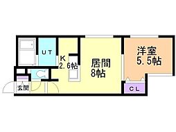 シティレジデンス南8条 3階1LDKの間取り
