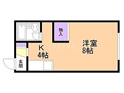 コーポ三浦 1Kの間取図画像