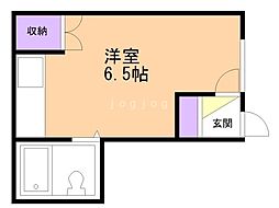 プチキューブ ワンルームの間取図画像