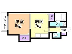 ハイツプロキオン 1DKの間取図画像